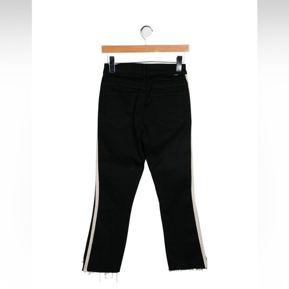 Mother Women’s High Rise Insider Crop Step Fray Black Denim Jeans- Size 26 - Picture 4 of 8